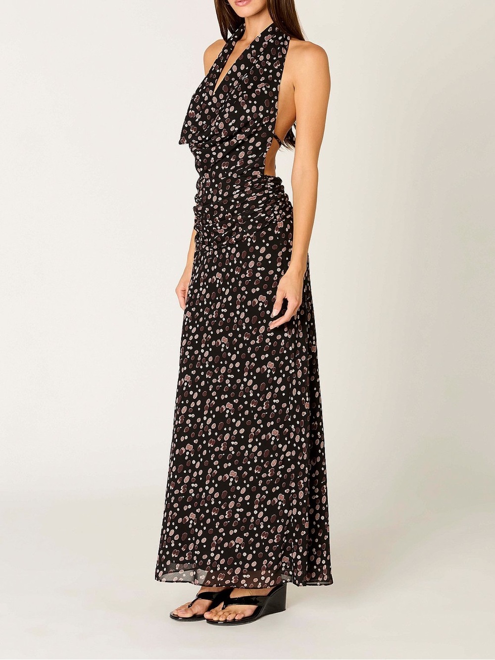 Nordstrom Black Cowl Neck Backless Maxi Dress - Picture 1 of 4